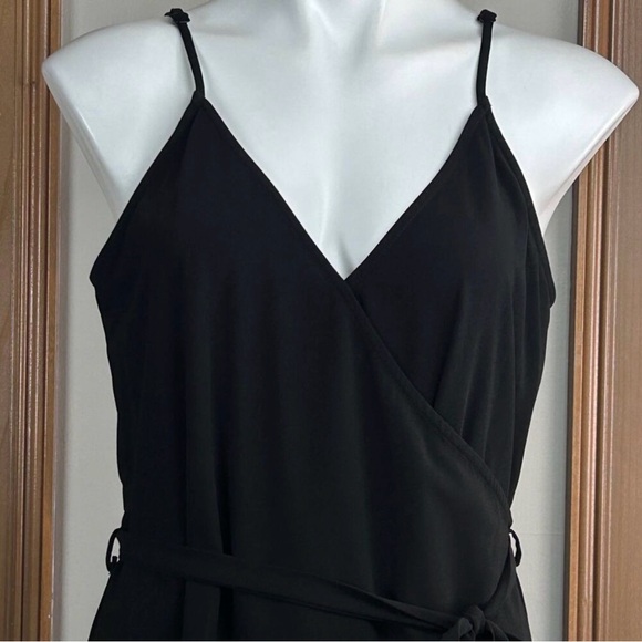 Olivia Grey Chic Black Midi Wrap Dress, XS - Picture 9 of 14
